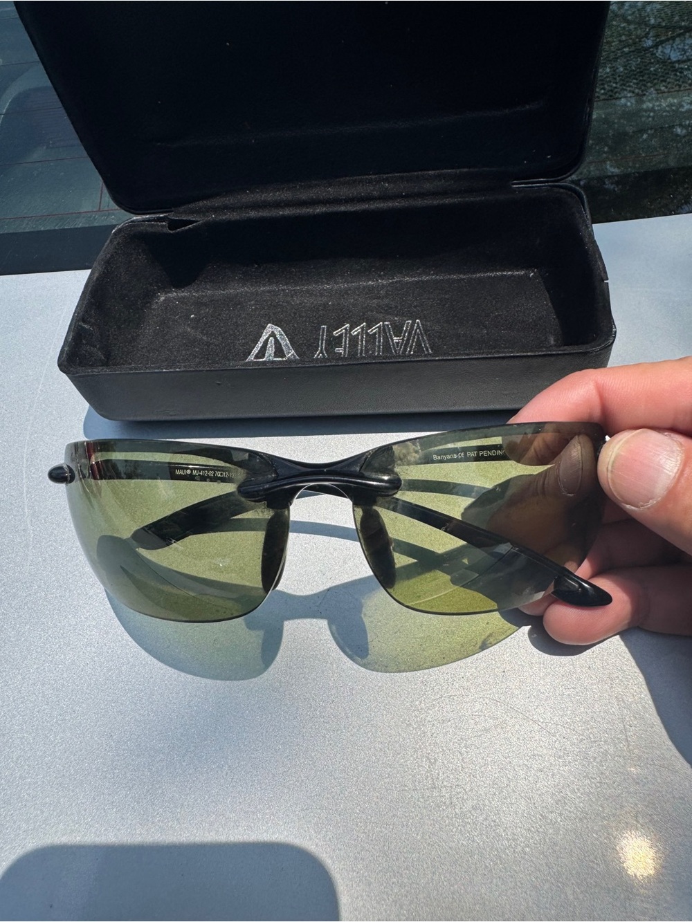 Maui Jim MJ410 12 Men's Black Frame Sunglasses with Green Lenses